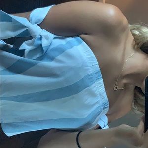 off shoulder tie arm